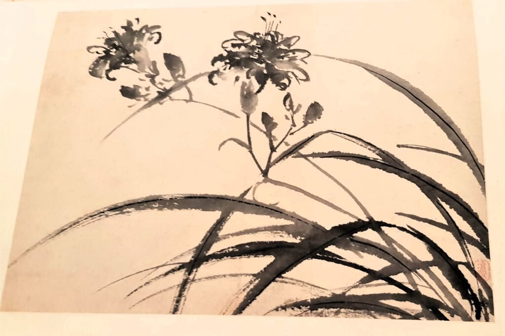 Monochrome ink painting by Ming Dynasty artist Chen Chun as exhibited in the Painting Gallery at Shanghai Museum in May 2019